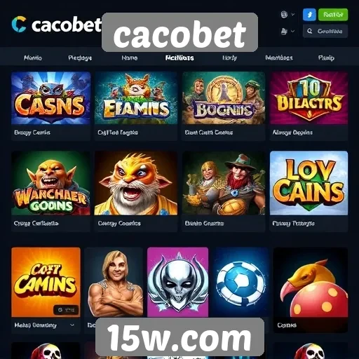 Diversidade de jogos disponíveis na plataforma cacobet